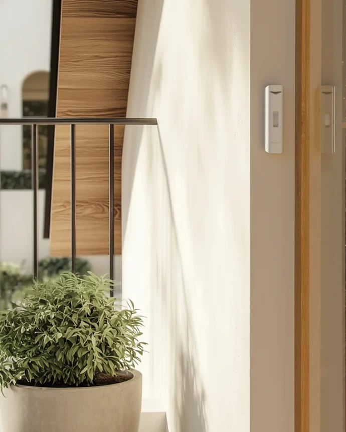 Ajax DoorProtect detector on a villa balcony door