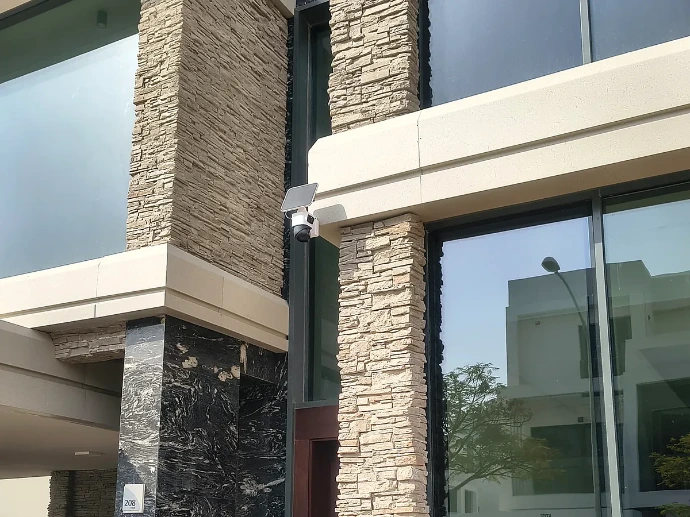 Security camera covering a villa entrance in Dubai