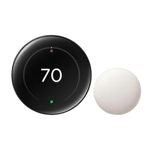 Google Nest Thermostat 4th Gen with Sensor (2nd Gen) - Polished Obsidian