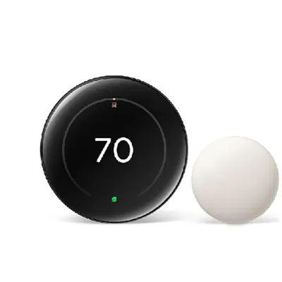 Google Nest Thermostat 4th Gen with Sensor (2nd Gen) - Polished Obsidian