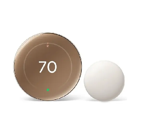 Google Nest Thermostat 4th Gen with Sensor (2nd Gen) - Polished Gold