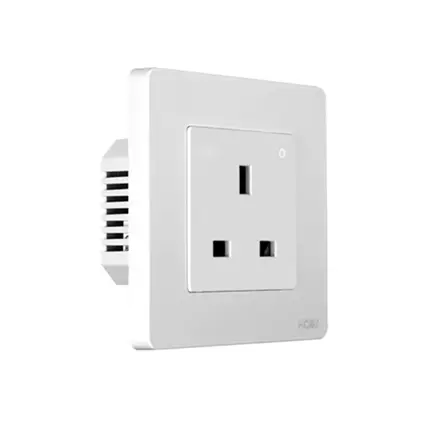[WH] MOES ZigBee Star Ring Smart Socket UK Wall Embedded Outlet Energy Monitor (WH (White))