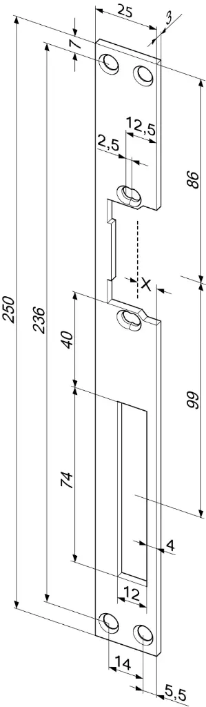 Effeff Strike plate -18B35-01