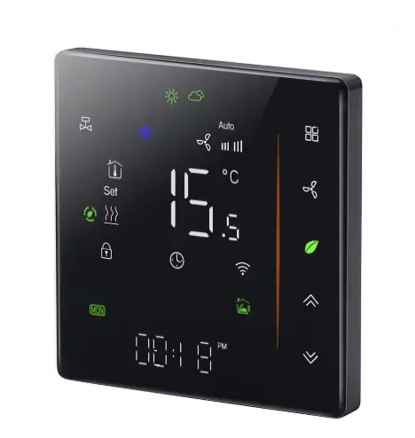 Wi-Fi Smart 24V Black Thermostat - Universal compatibility
