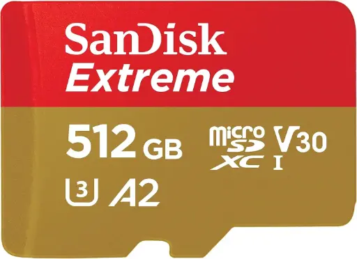 SanDisk Extreme microSDXC UHS-I Card – 512Gb